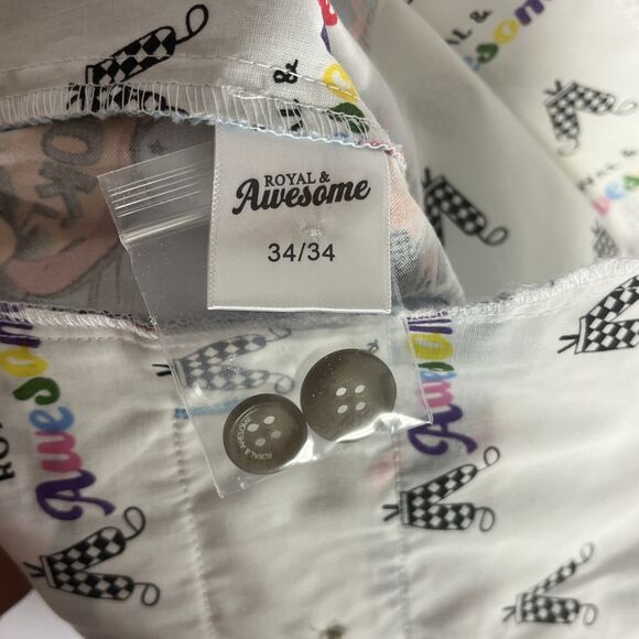 Royal & Awesome Pants Men's 34x42 Golf Multi Color Loud Shank Fore Par Eagle - Picture 9 of 10